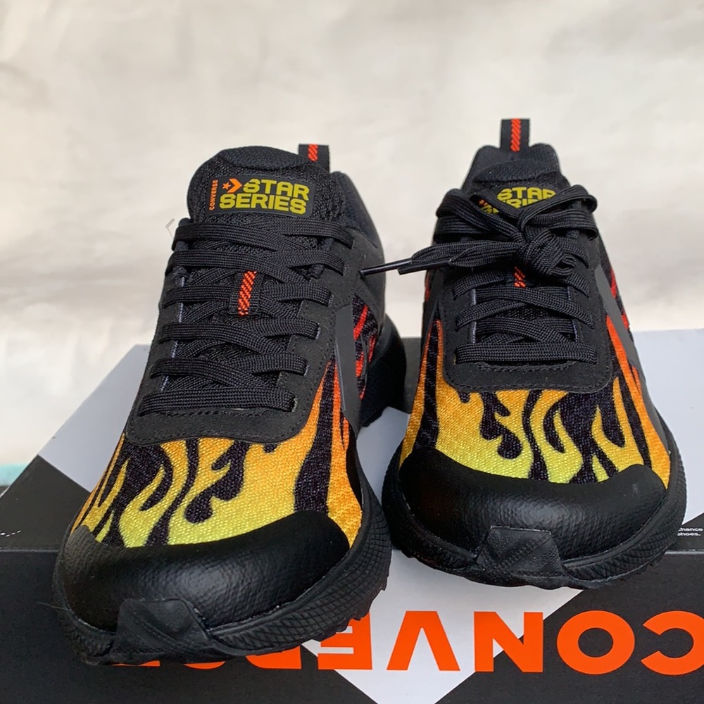 CONVERSE STAR SERIES RN OX BLACK/ENAMEL RED MENS - Picture 9 of 14